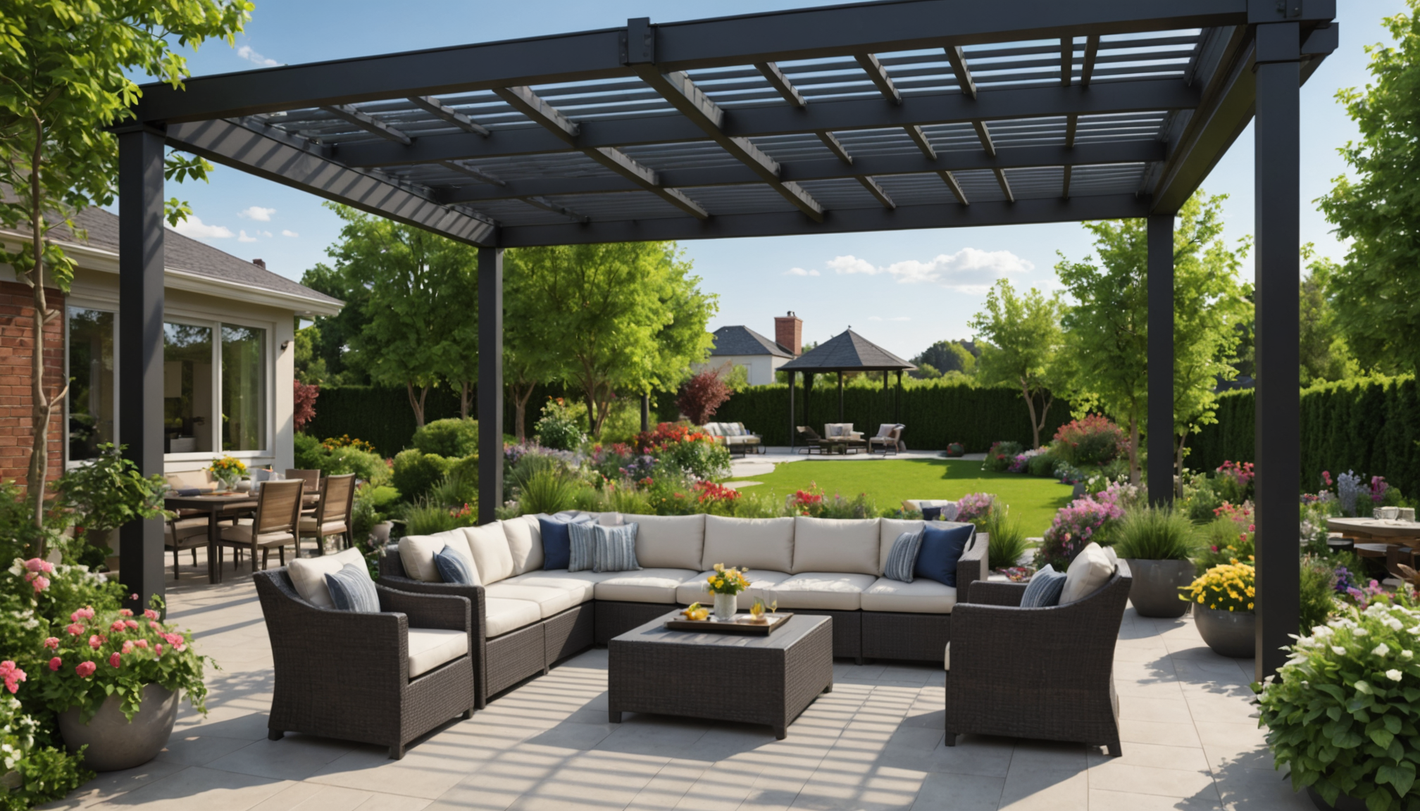 transformez votre jardin ou terrasse avec une pergola bioclimatique : profitez d’un espace extérieur design, modulable et confortable, adapté à toutes les saisons grâce à une solution moderne et innovante.
